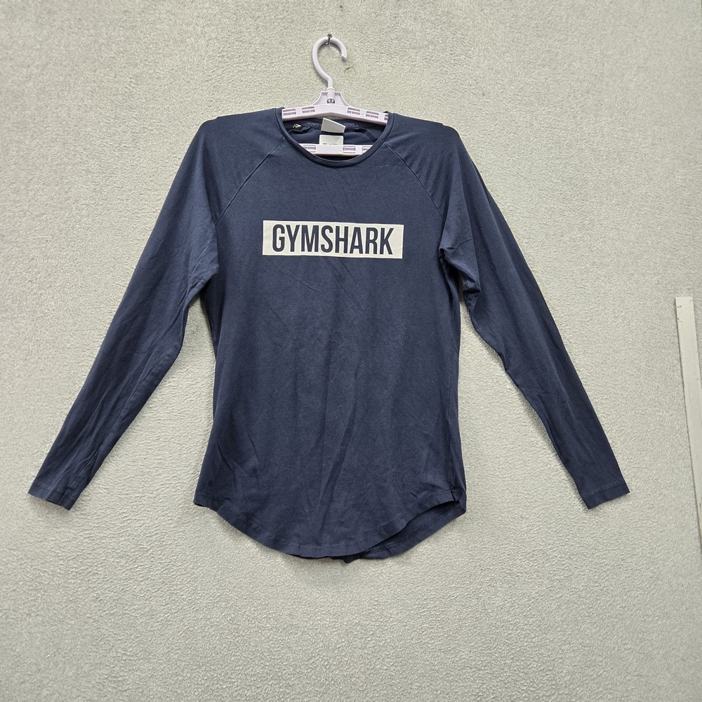 Gymshark Women Shirt S Navy Activewear Crew Neck Pullover Long Sleeve